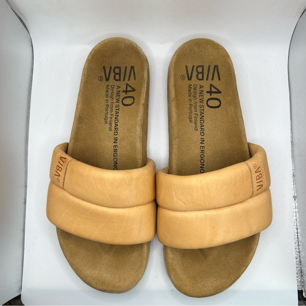 VIBA Tan Padded Slide Sandals - Women
